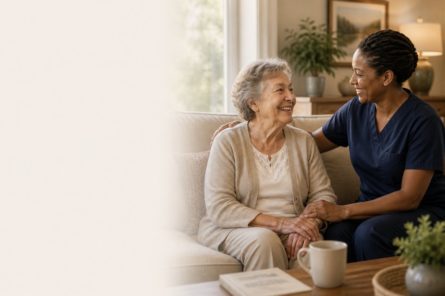 Lumara Home Care caregiver assisting senior client in Bergen County, NJ